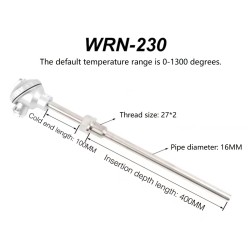 WRN-230  Sheathed Thermocouple-Industrial Temperature Sensor-Resistance to Corrosion Thermocouple-Thermocouple for Industrial Automation